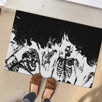 Fire Skull Rubber Doormat Scream In Fire - Wonder Print Shop