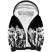 Fire Skull Sherpa Hoodie Scream In Fire - Wonder Print Shop