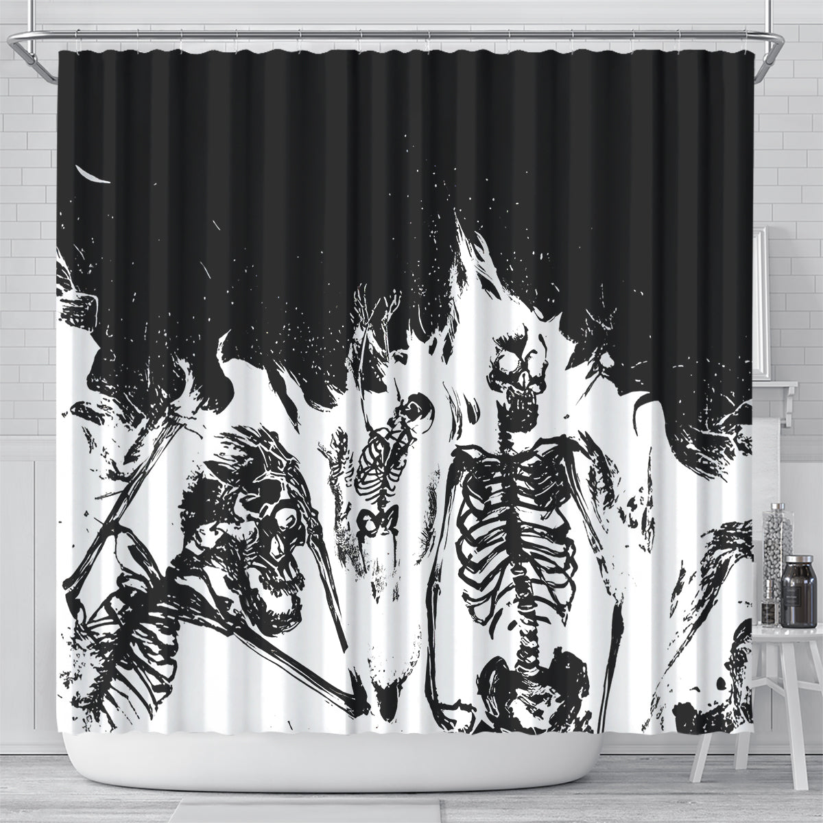 fire-skull-shower-curtain-scream-in-fire