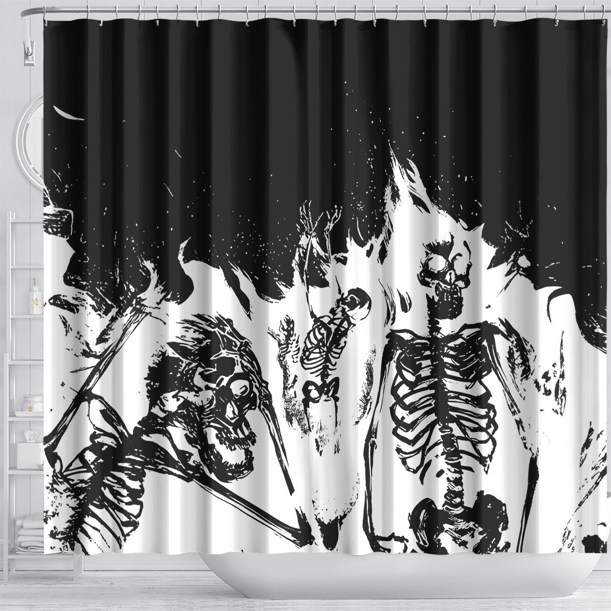 fire-skull-shower-curtain-scream-in-fire