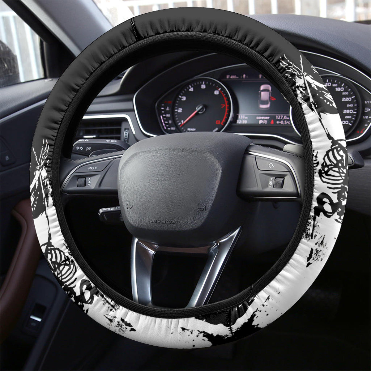 Fire Skull Steering Wheel Cover Scream In Fire - Wonder Print Shop