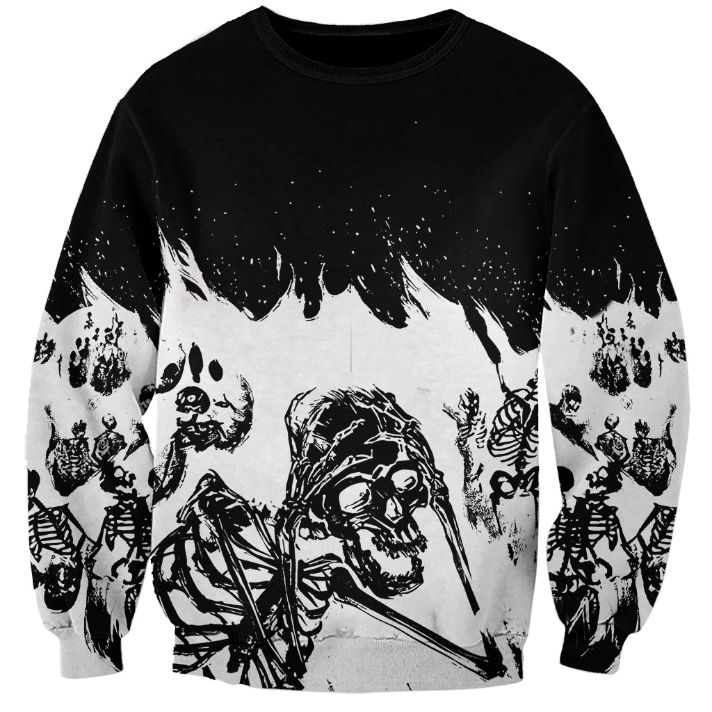 Fire Skull Sweatshirt Scream In Fire - Wonder Print Shop