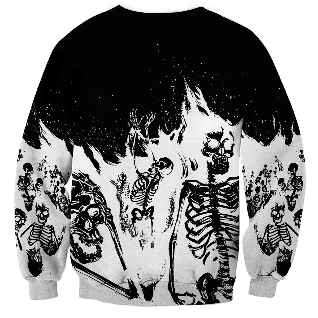 Fire Skull Sweatshirt Scream In Fire - Wonder Print Shop