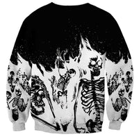 Fire Skull Sweatshirt Scream In Fire - Wonder Print Shop