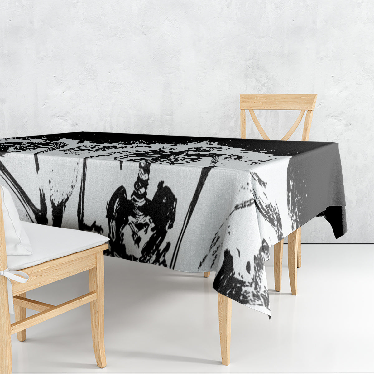 Fire Skull Tablecloth Scream In Fire - Wonder Print Shop