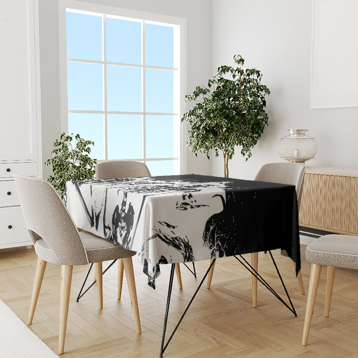 Fire Skull Tablecloth Scream In Fire - Wonder Print Shop