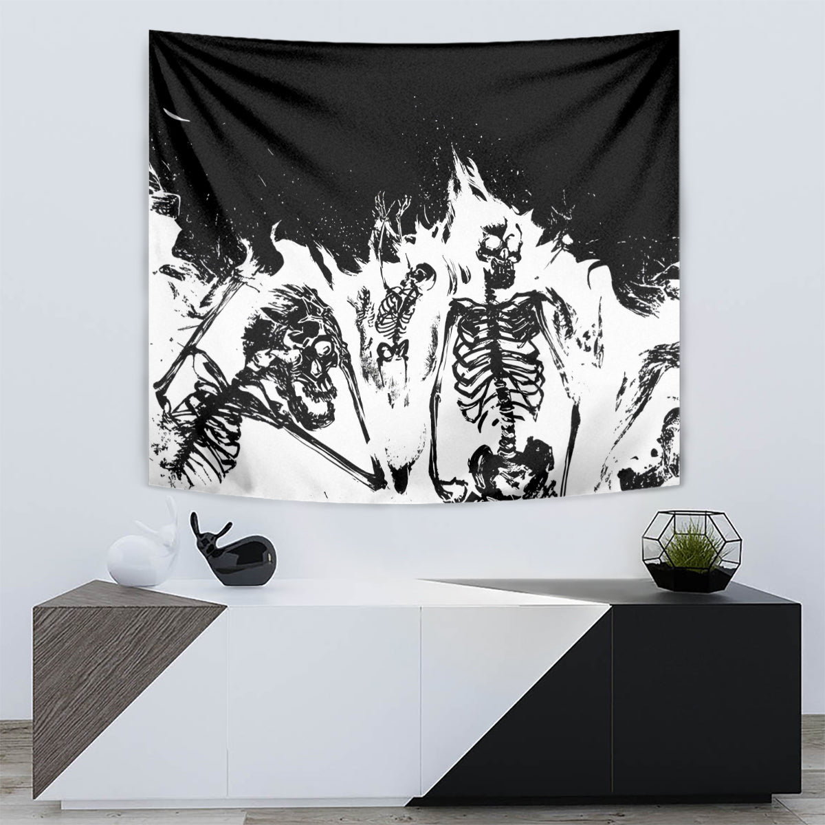 Fire Skull Tapestry Scream In Fire - Wonder Print Shop