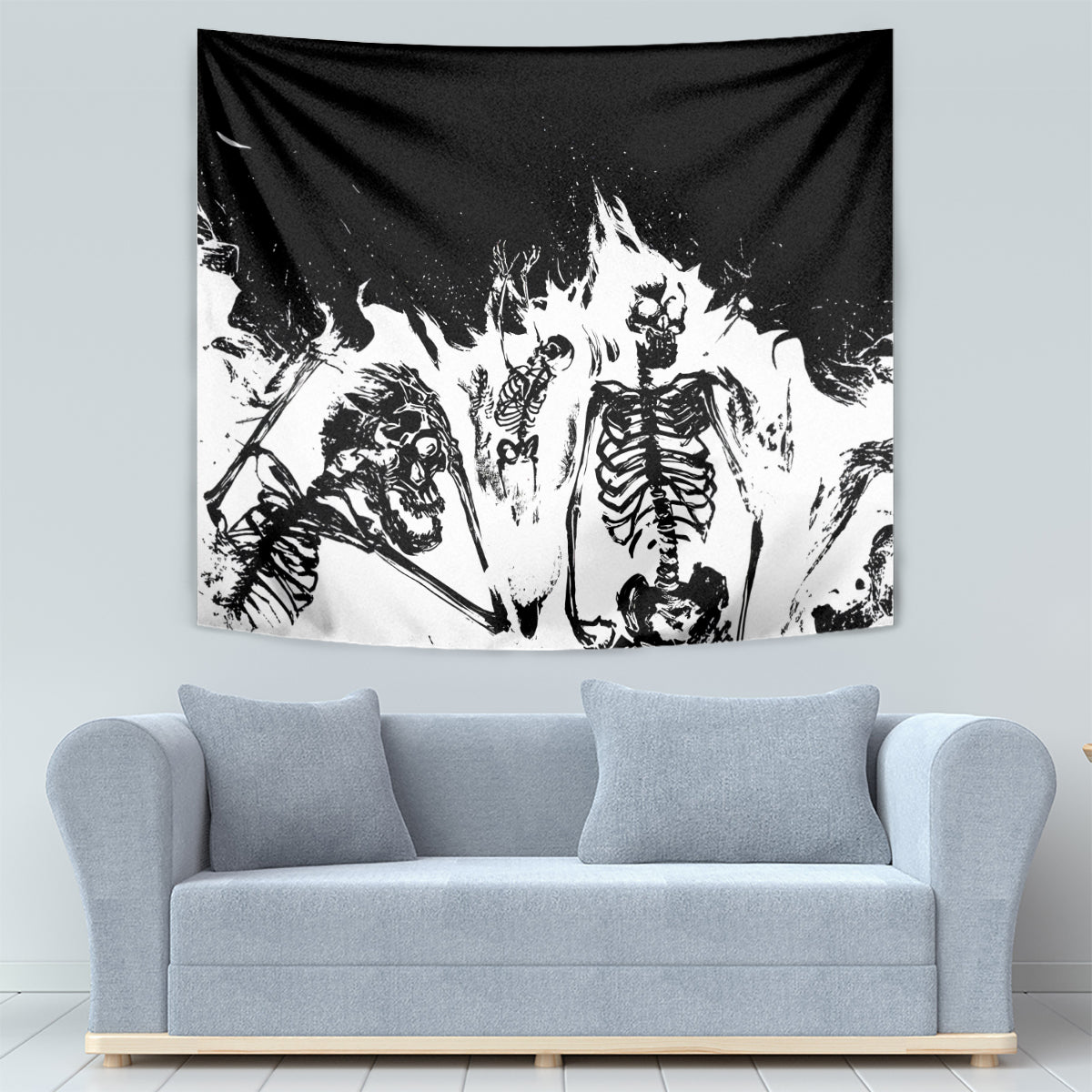 Fire Skull Tapestry Scream In Fire - Wonder Print Shop