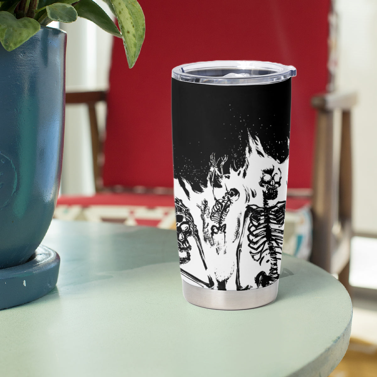 Fire Skull Tumbler Cup Scream In Fire - Wonder Print Shop