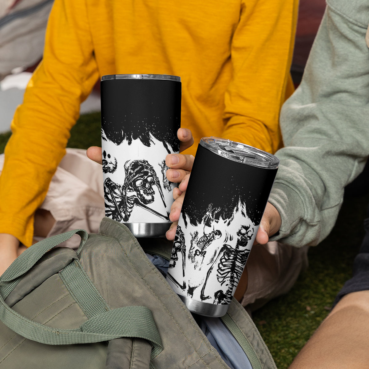 Fire Skull Tumbler Cup Scream In Fire - Wonder Print Shop