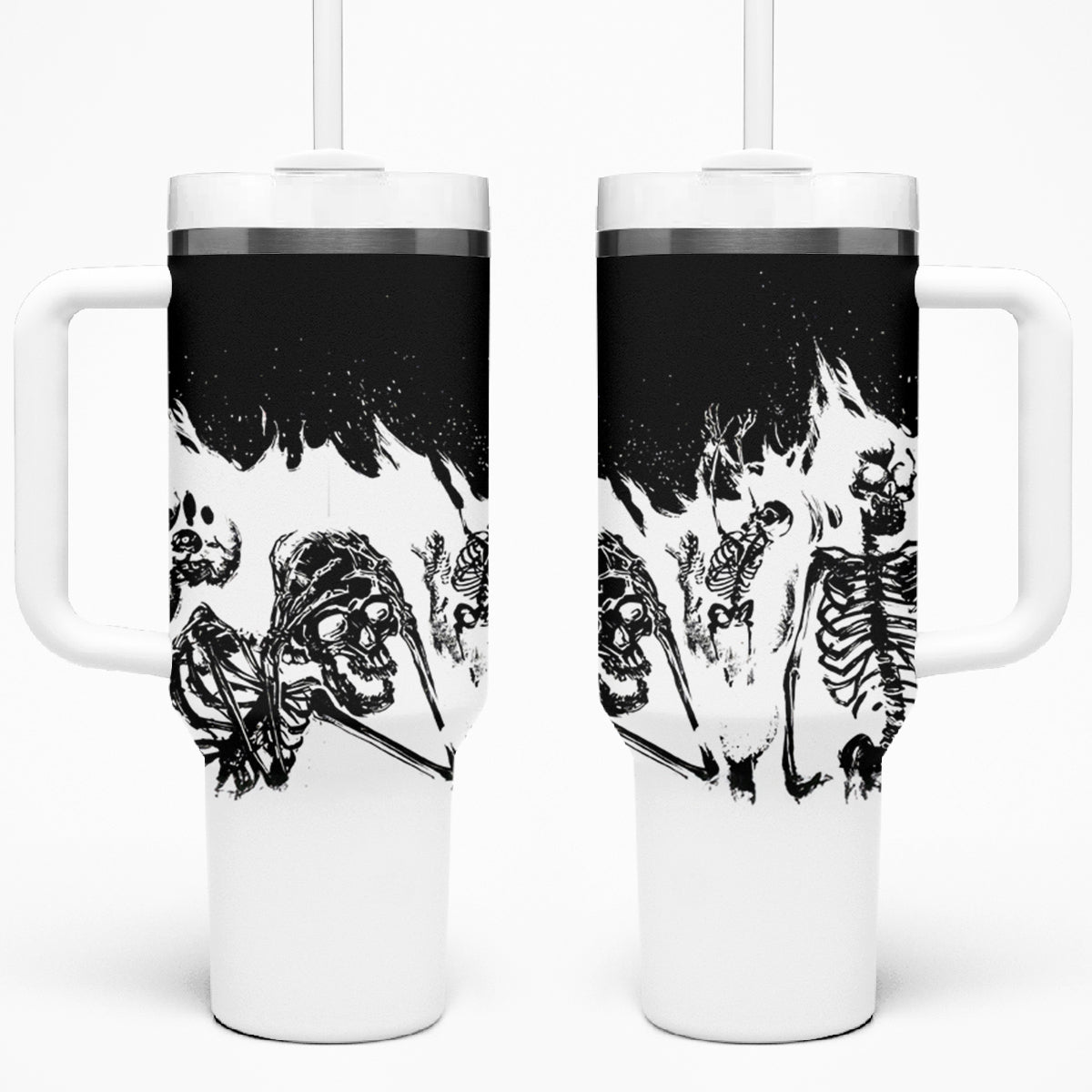 Fire Skull Tumbler With Handle Scream In Fire - Wonder Print Shop