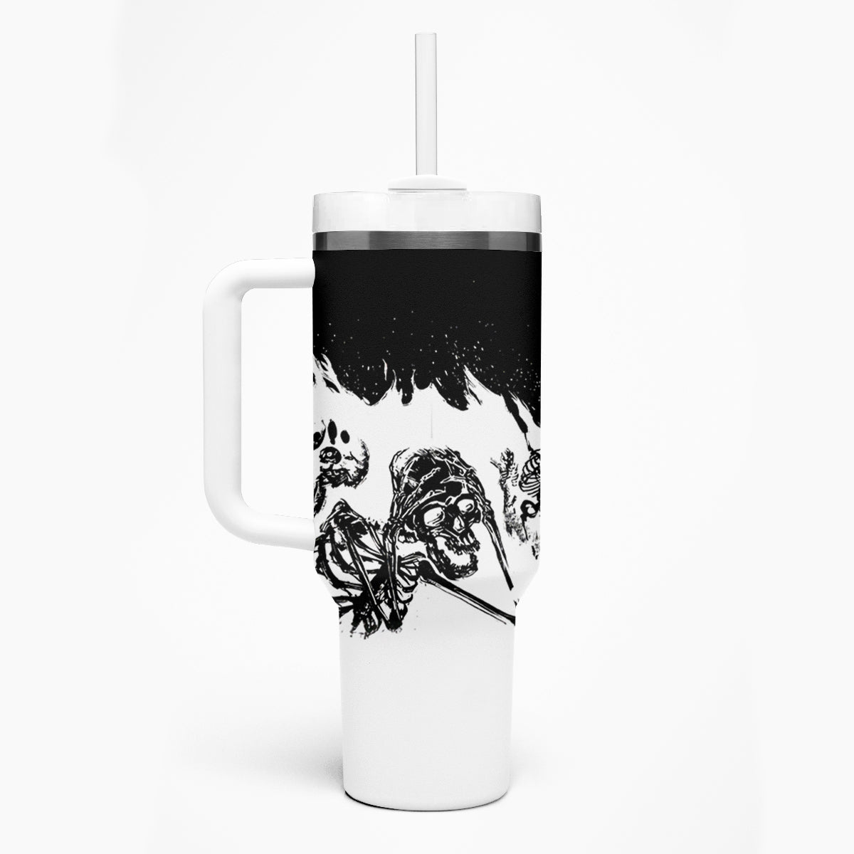 Fire Skull Tumbler With Handle Scream In Fire - Wonder Print Shop