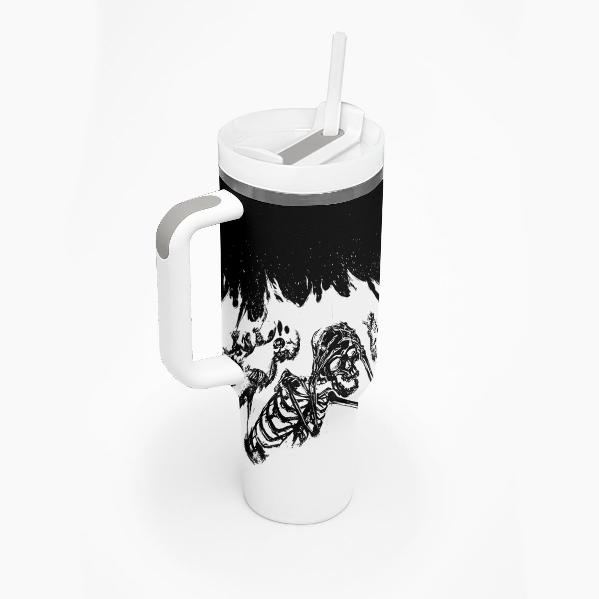 Fire Skull Tumbler With Handle Scream In Fire - Wonder Print Shop