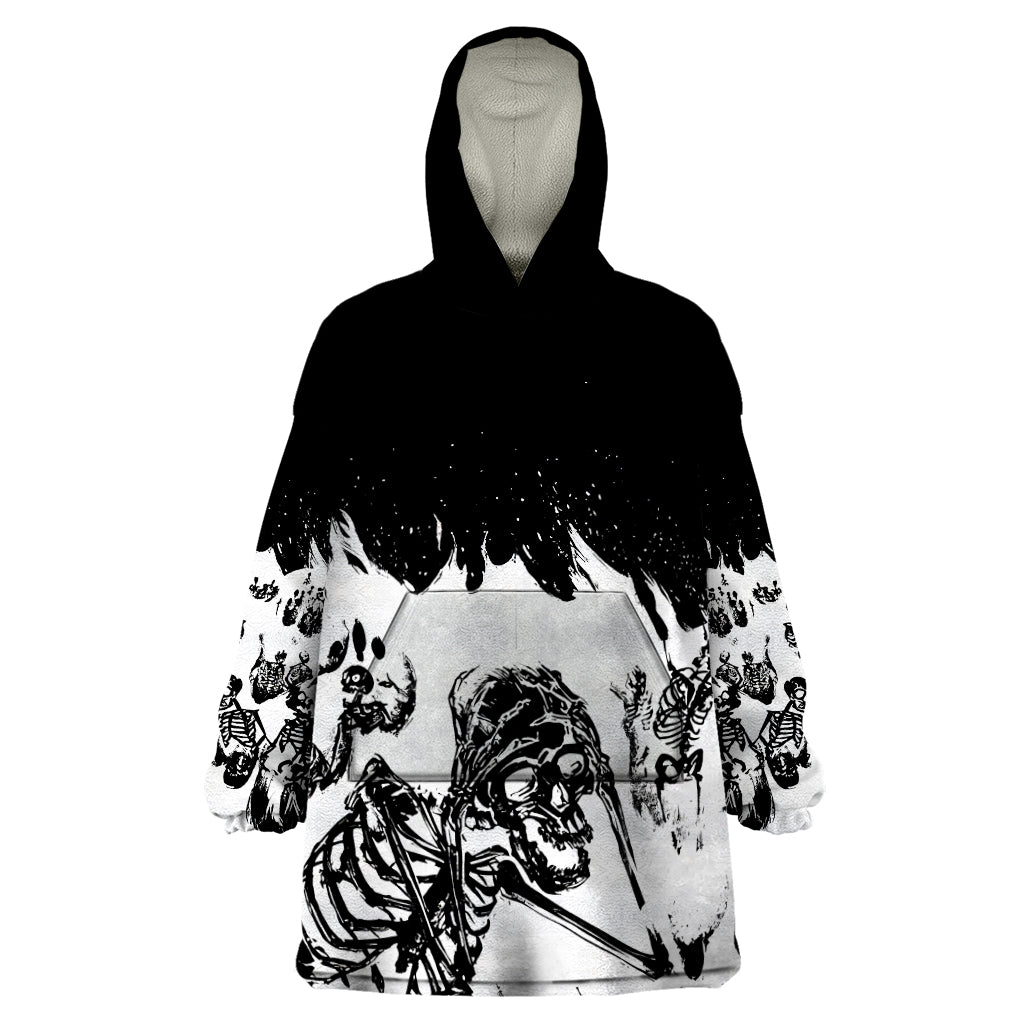 Fire Skull Wearable Blanket Hoodie Scream In Fire - Wonder Print Shop