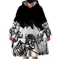 Fire Skull Wearable Blanket Hoodie Scream In Fire - Wonder Print Shop