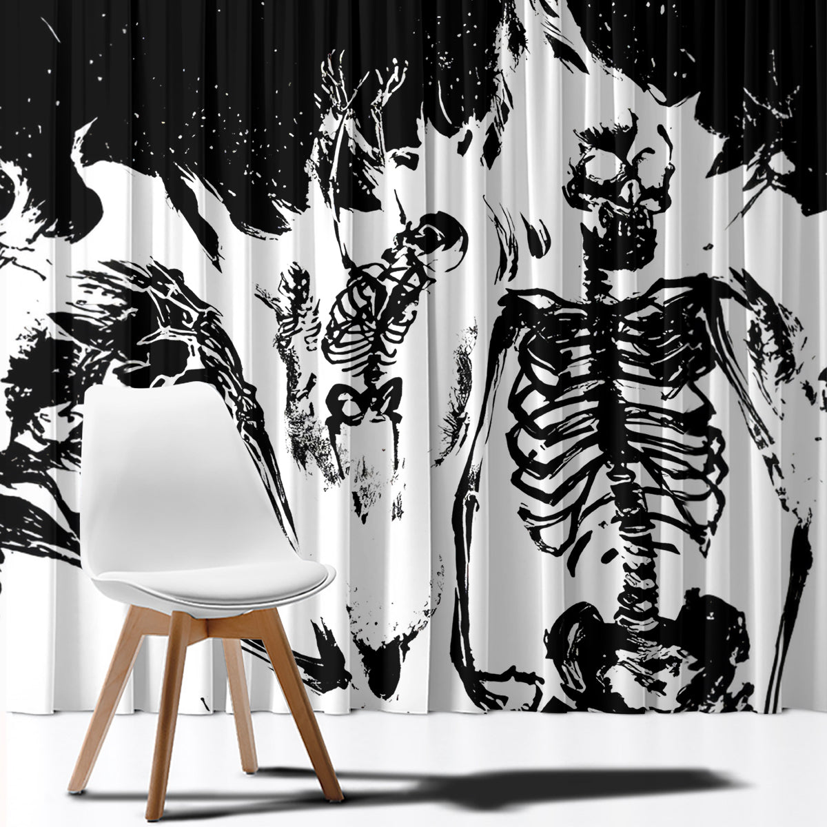 Fire Skull Window Curtain Scream In Fire - Wonder Print Shop