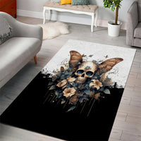Butterfly Skull Area Rug Flower Butterfly Gothic Skull - Wonder Print Shop