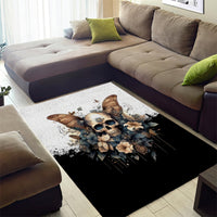 Butterfly Skull Area Rug Flower Butterfly Gothic Skull - Wonder Print Shop
