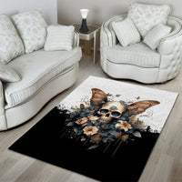 Butterfly Skull Area Rug Flower Butterfly Gothic Skull - Wonder Print Shop