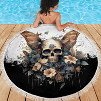 Butterfly Skull Beach Blanket Flower Butterfly Gothic Skull - Wonder Print Shop