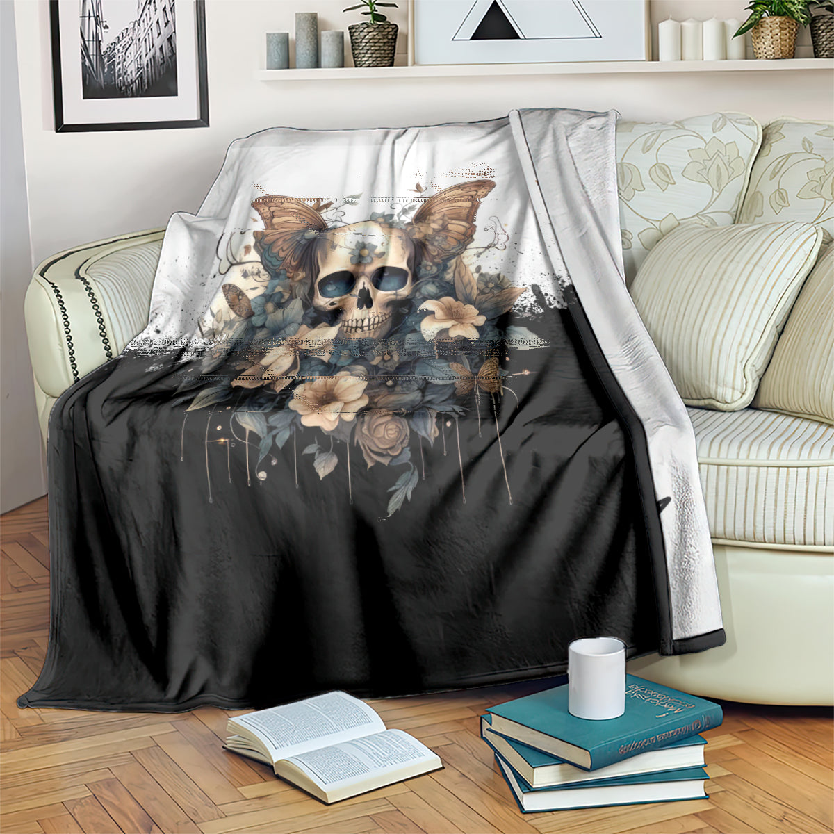 butterfly-skull-blanket-flower-butterfly-gothic-skull
