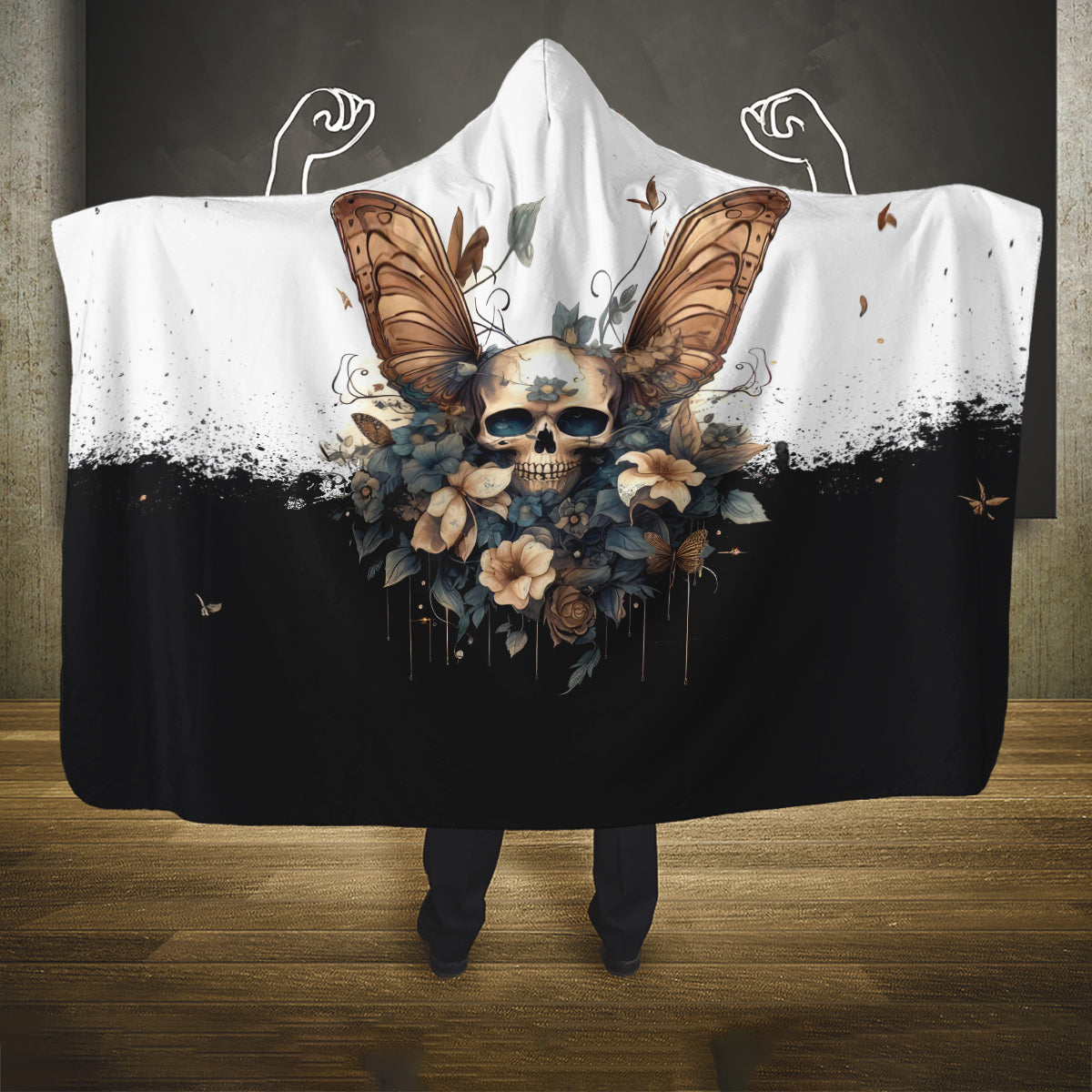 butterfly-skull-hooded-blanket-flower-butterfly-gothic-skull