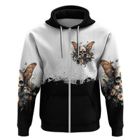 Butterfly Skull Hoodie Flower Butterfly Gothic Skull - Wonder Print Shop