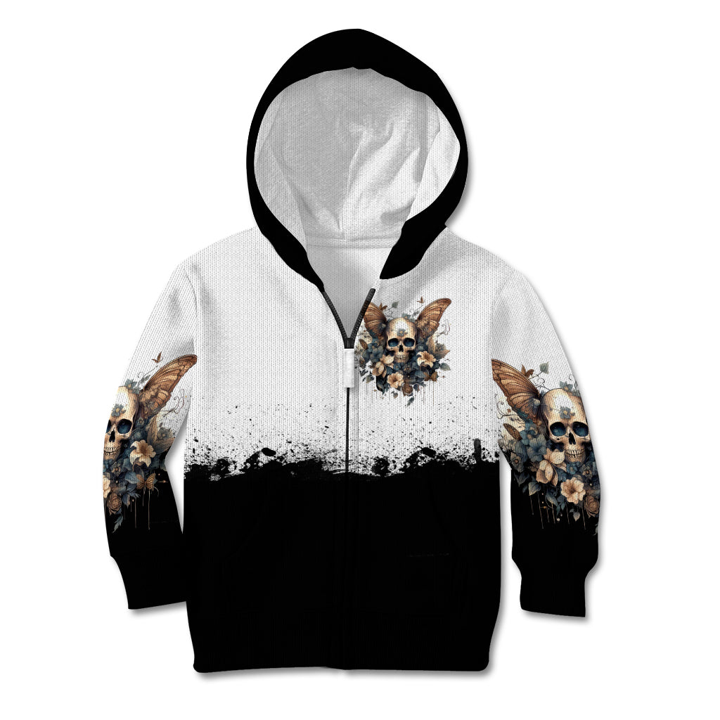 Butterfly Skull Kid Hoodie Flower Butterfly Gothic Skull - Wonder Print Shop