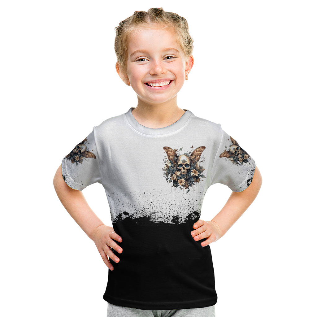 Butterfly Skull Kid T Shirt Flower Butterfly Gothic Skull - Wonder Print Shop