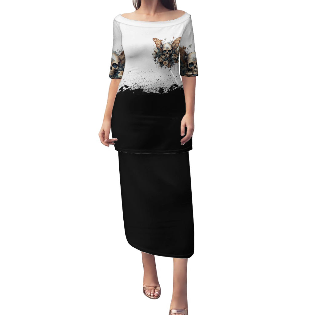 Butterfly Skull Puletasi Flower Butterfly Gothic Skull - Wonder Print Shop