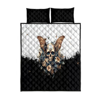 Butterfly Skull Quilt Bed Set Flower Butterfly Gothic Skull - Wonder Print Shop