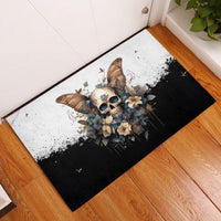Butterfly Skull Rubber Doormat Flower Butterfly Gothic Skull - Wonder Print Shop