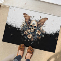 Butterfly Skull Rubber Doormat Flower Butterfly Gothic Skull - Wonder Print Shop