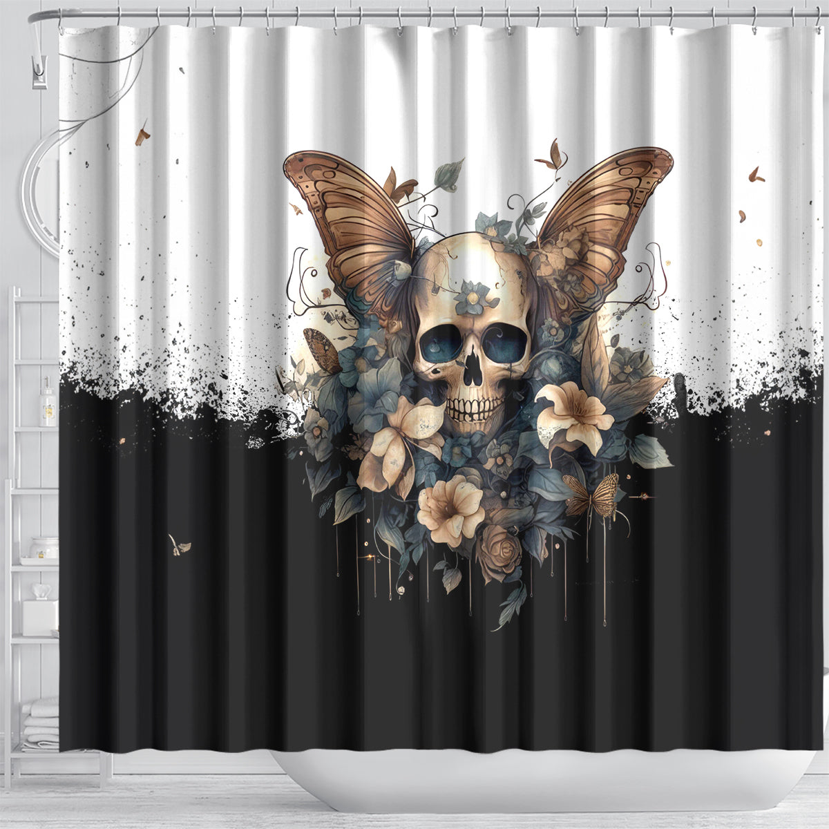butterfly-skull-shower-curtain-flower-butterfly-gothic-skull
