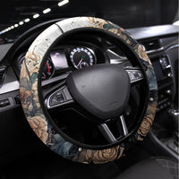 Butterfly Skull Steering Wheel Cover Flower Butterfly Gothic Skull - Wonder Print Shop