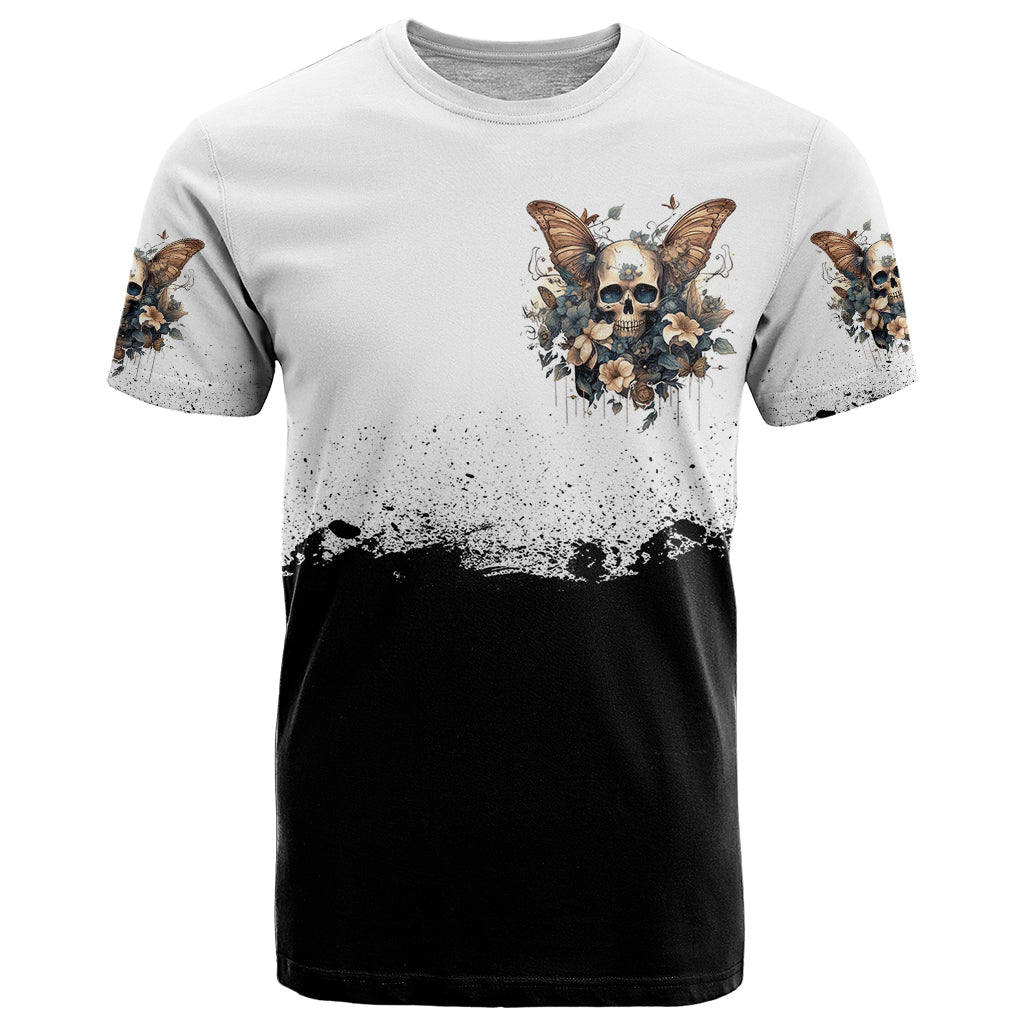 Butterfly Skull T Shirt Flower Butterfly Gothic Skull - Wonder Print Shop