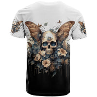 Butterfly Skull T Shirt Flower Butterfly Gothic Skull - Wonder Print Shop