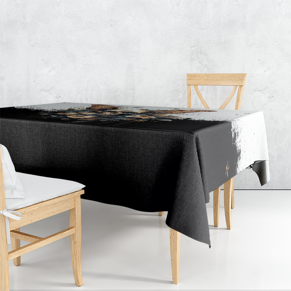 Butterfly Skull Tablecloth Flower Butterfly Gothic Skull - Wonder Print Shop