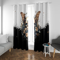 Butterfly Skull Window Curtain Flower Butterfly Gothic Skull - Wonder Print Shop