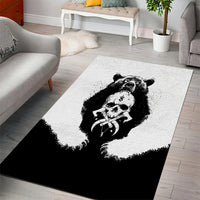 Viking Skull Area Rug Bear Viking Cross Skull - Wonder Print Shop