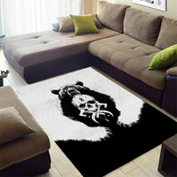 Viking Skull Area Rug Bear Viking Cross Skull - Wonder Print Shop