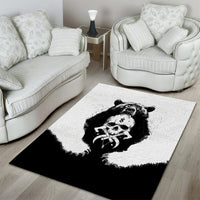 Viking Skull Area Rug Bear Viking Cross Skull - Wonder Print Shop