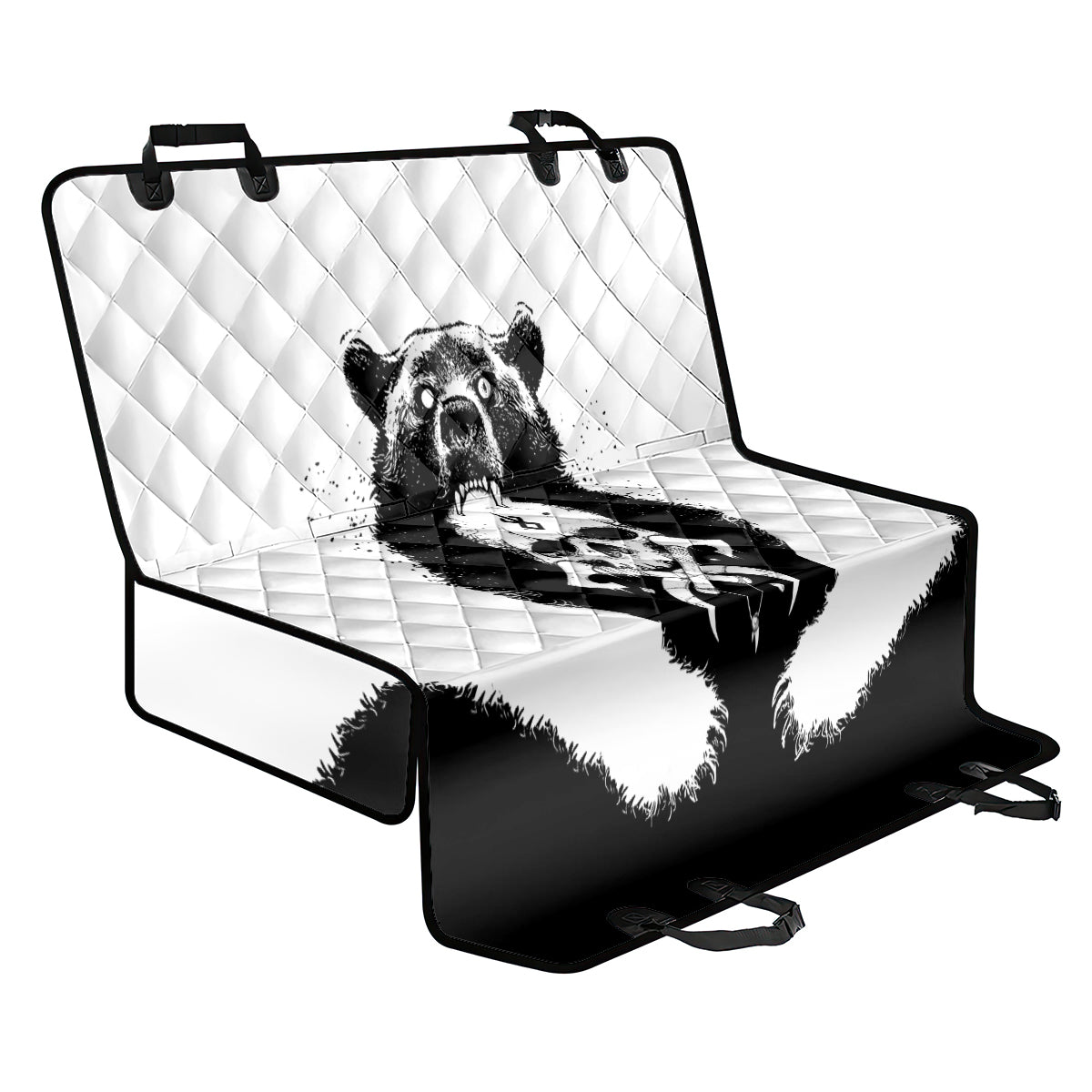 Viking Skull Back Car Seat Cover Bear Viking Cross Skull - Wonder Print Shop