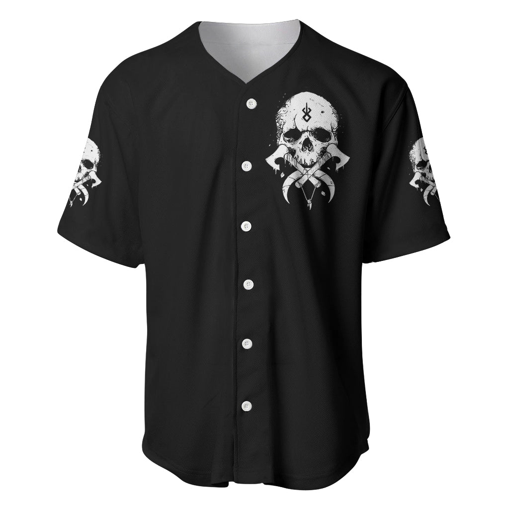 Viking Skull Baseball Jersey Bear Viking Cross Skull - Wonder Print Shop