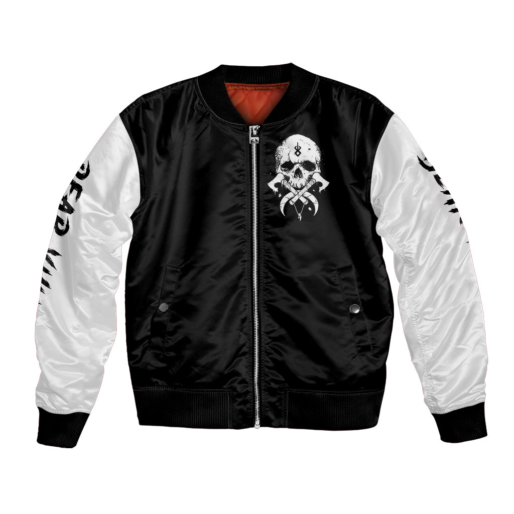 Viking Skull Bomber Jacket Bear Viking Cross Skull - Wonder Print Shop