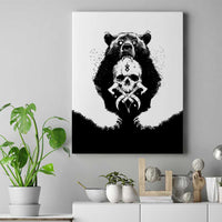 Viking Skull Canvas Wall Art Bear Viking Cross Skull - Wonder Print Shop