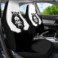 Viking Skull Car Seat Cover Bear Viking Cross Skull - Wonder Print Shop