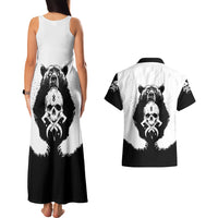 Viking Skull Couples Matching Tank Maxi Dress and Hawaiian Shirt Bear Viking Cross Skull - Wonder Print Shop