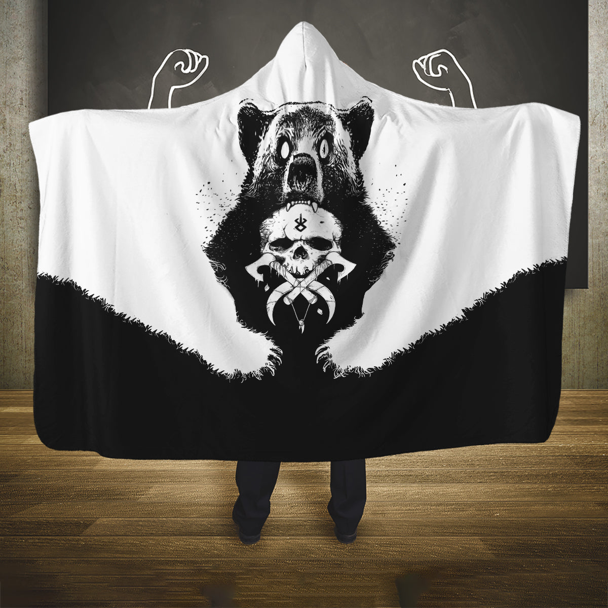 viking-skull-hooded-blanket-bear-viking-cross-skull