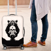 Viking Skull Luggage Cover Bear Viking Cross Skull - Wonder Print Shop